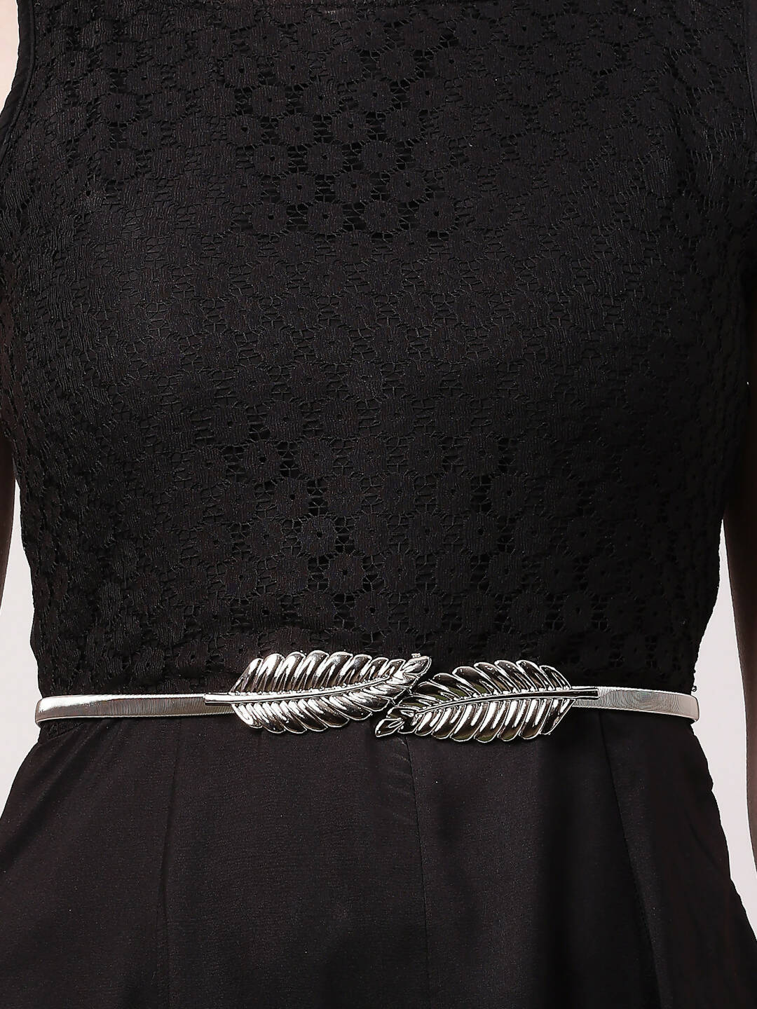 NVR Women Circular Silver Plated Stretchable Metal Belt - Distacart