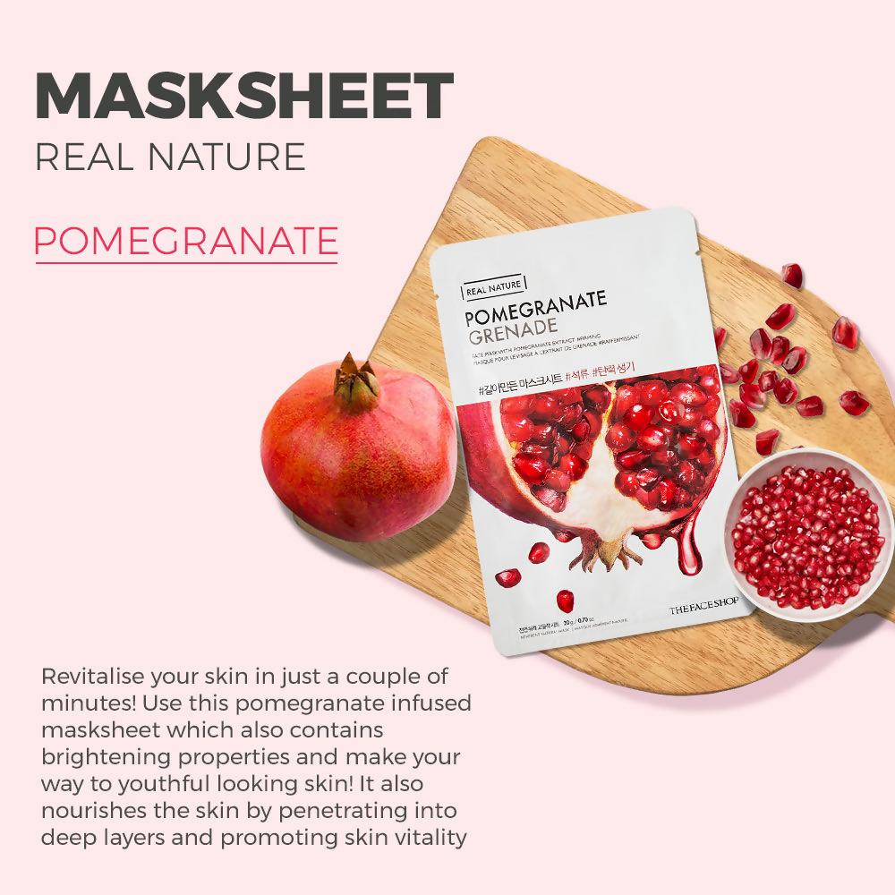 The Face Shop Real Nature Pomegranate Face Mask - Distacart