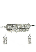 Thumbnail for Mominos Fashion Johar Kamal Women Silver-Plated Brass Finish Mirror Work Choker - Distacart