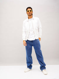 Thumbnail for Lyush Men White Full Sleeve Front Pocket Jacket - Distacart