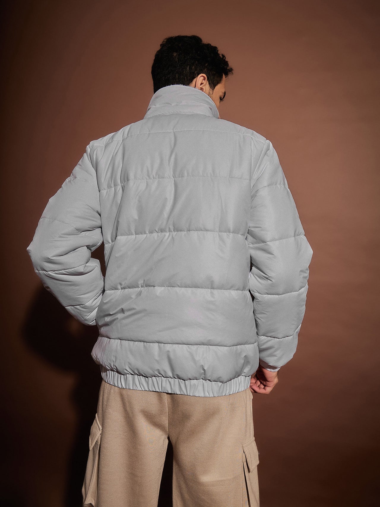 Lyush Men Grey Front Pocket Puffer Jacket - Distacart