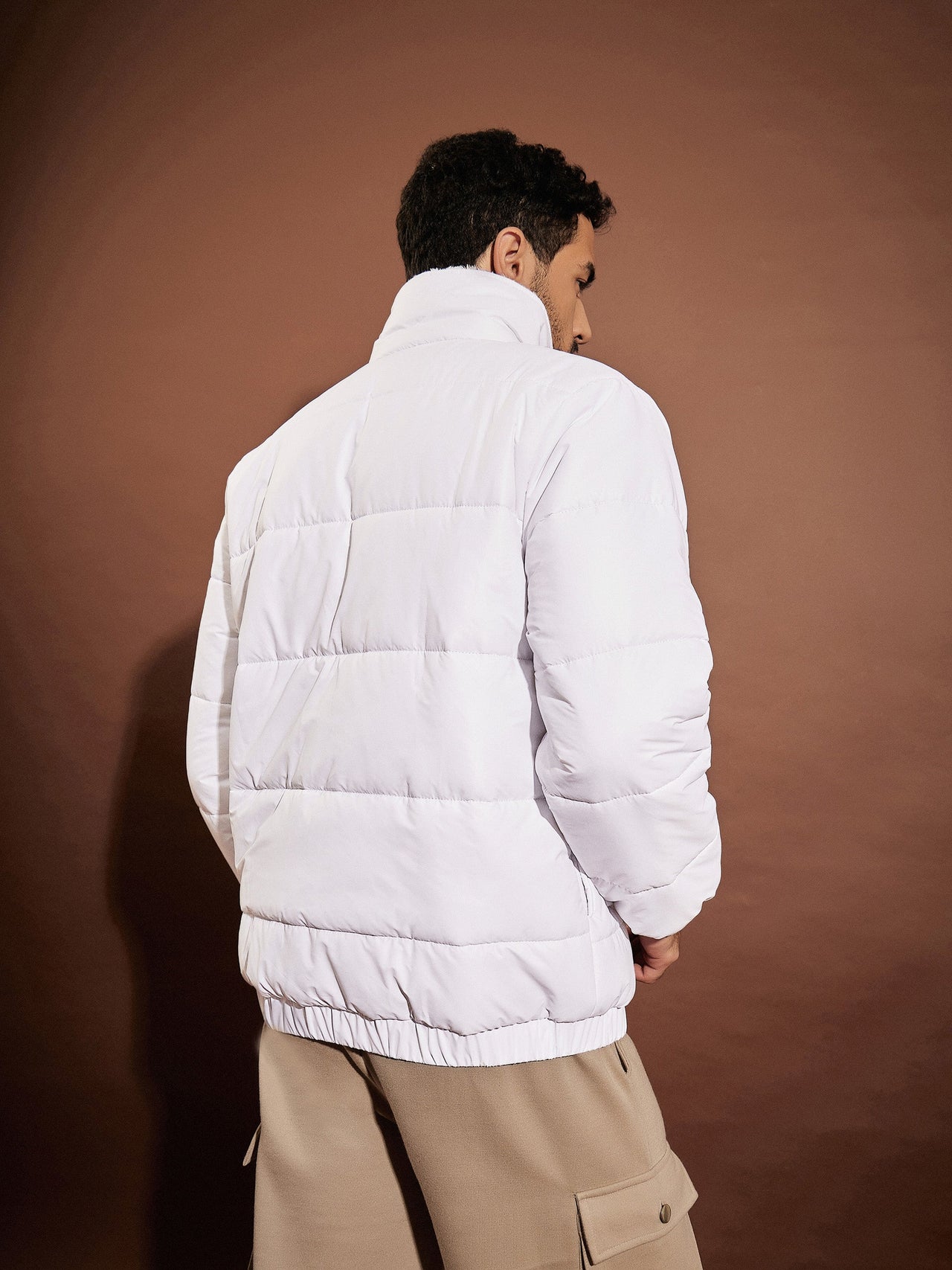 Lyush Men White Front Pocket Puffer jacket - Distacart
