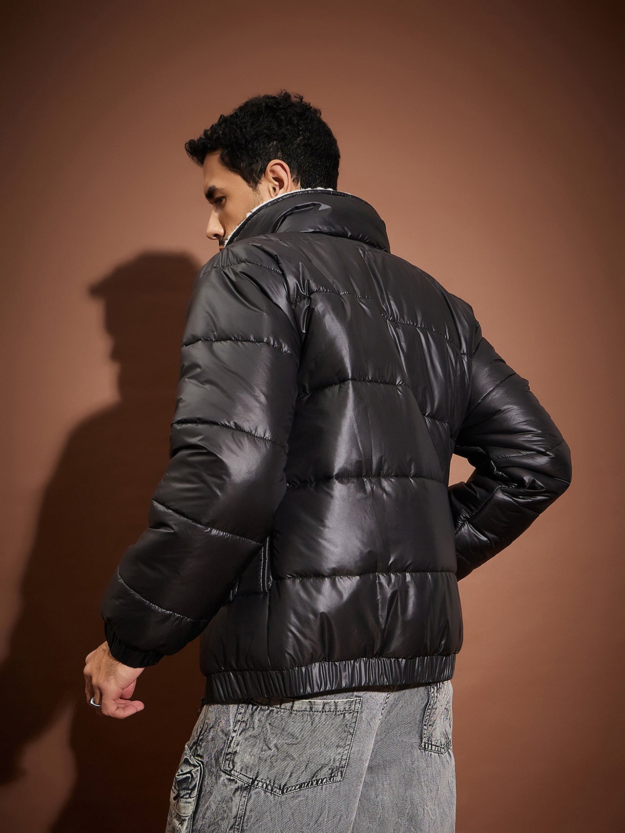 Lyush Men Black Front Pocket Puffer jacket - Distacart