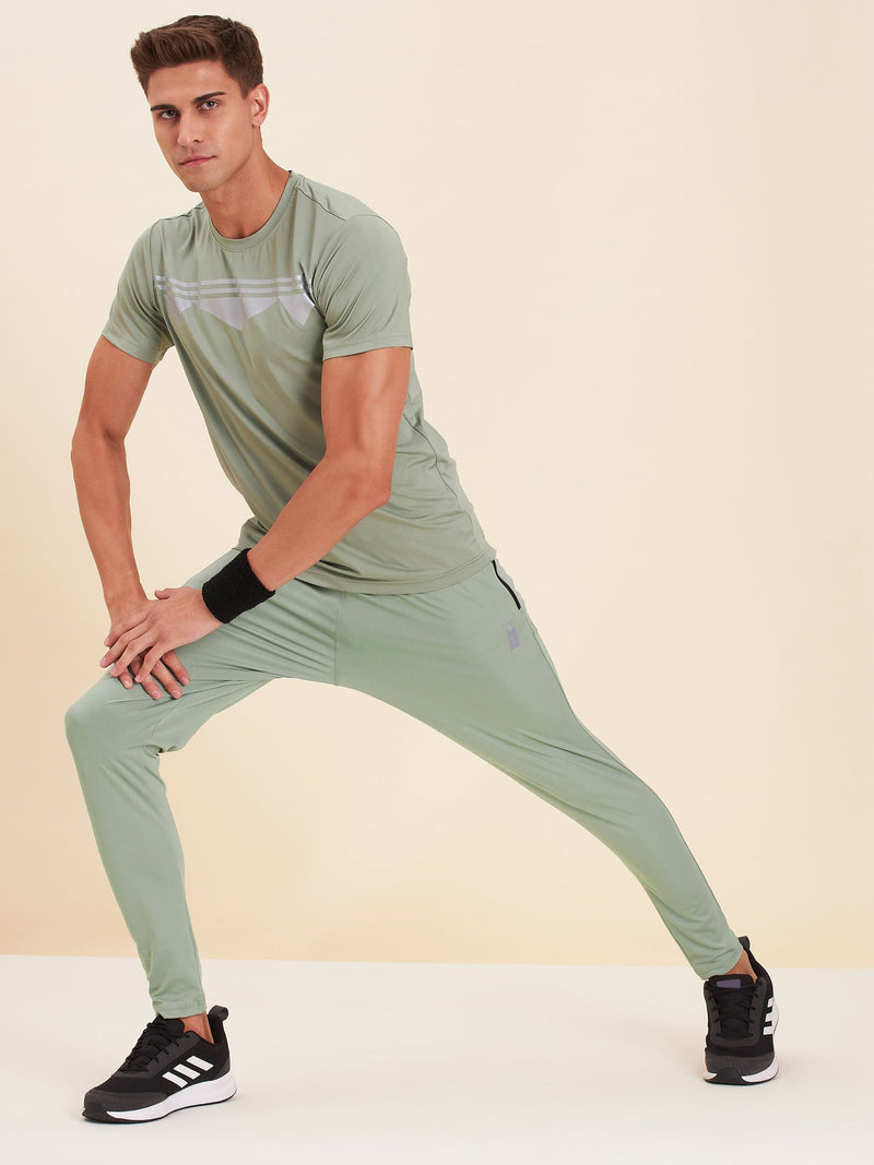 Lyush - Mascln Men&#39;s Olive Dry Fit Stretchable Slim Track Pants - Distacart