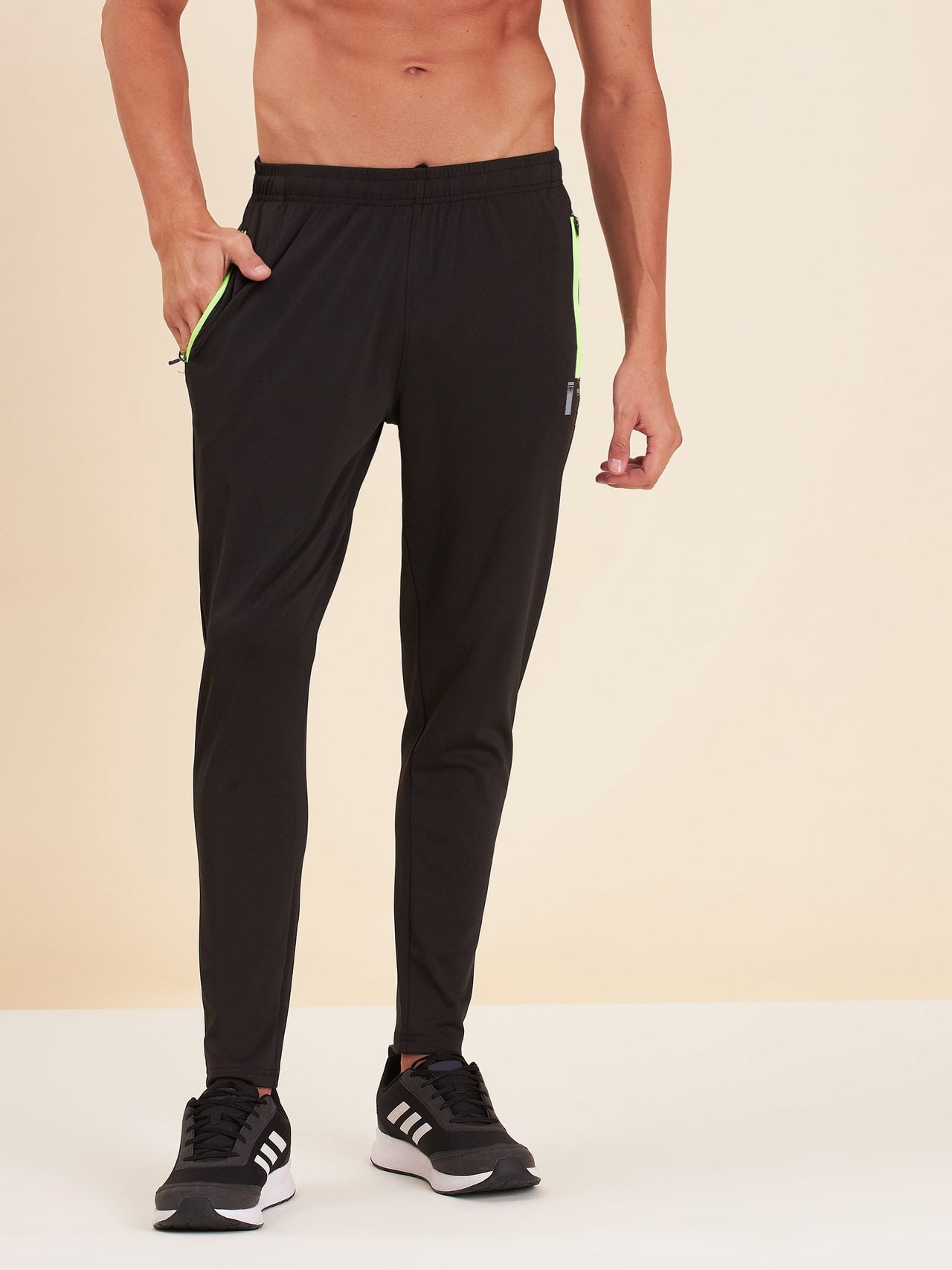 Lyush - Mascln Men's Black Dry Fit Stretchable Slim Track Pants - Distacart