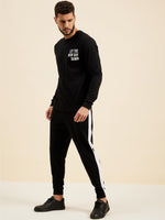 Thumbnail for Lyush - Mascln Men's Black Relax Fit Side Tape Joggers - Distacart