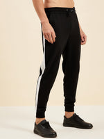 Thumbnail for Lyush - Mascln Men's Black Relax Fit Side Tape Joggers - Distacart