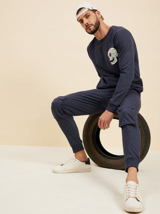 Lyush - Mascln Men'S Blue Melange Pocket Detail Joggers - Distacart