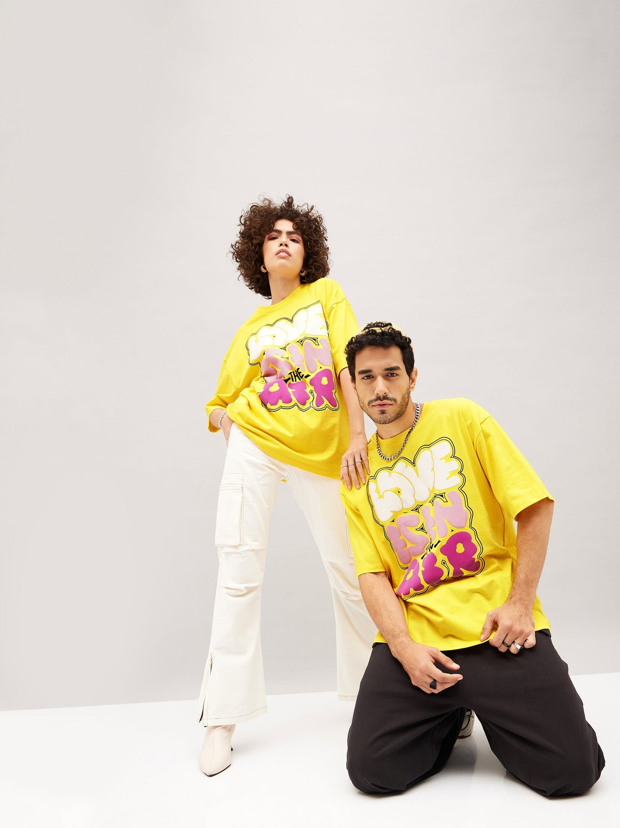 Lyush Yellow LOVE AIR Oversized T-Shirt - Distacart