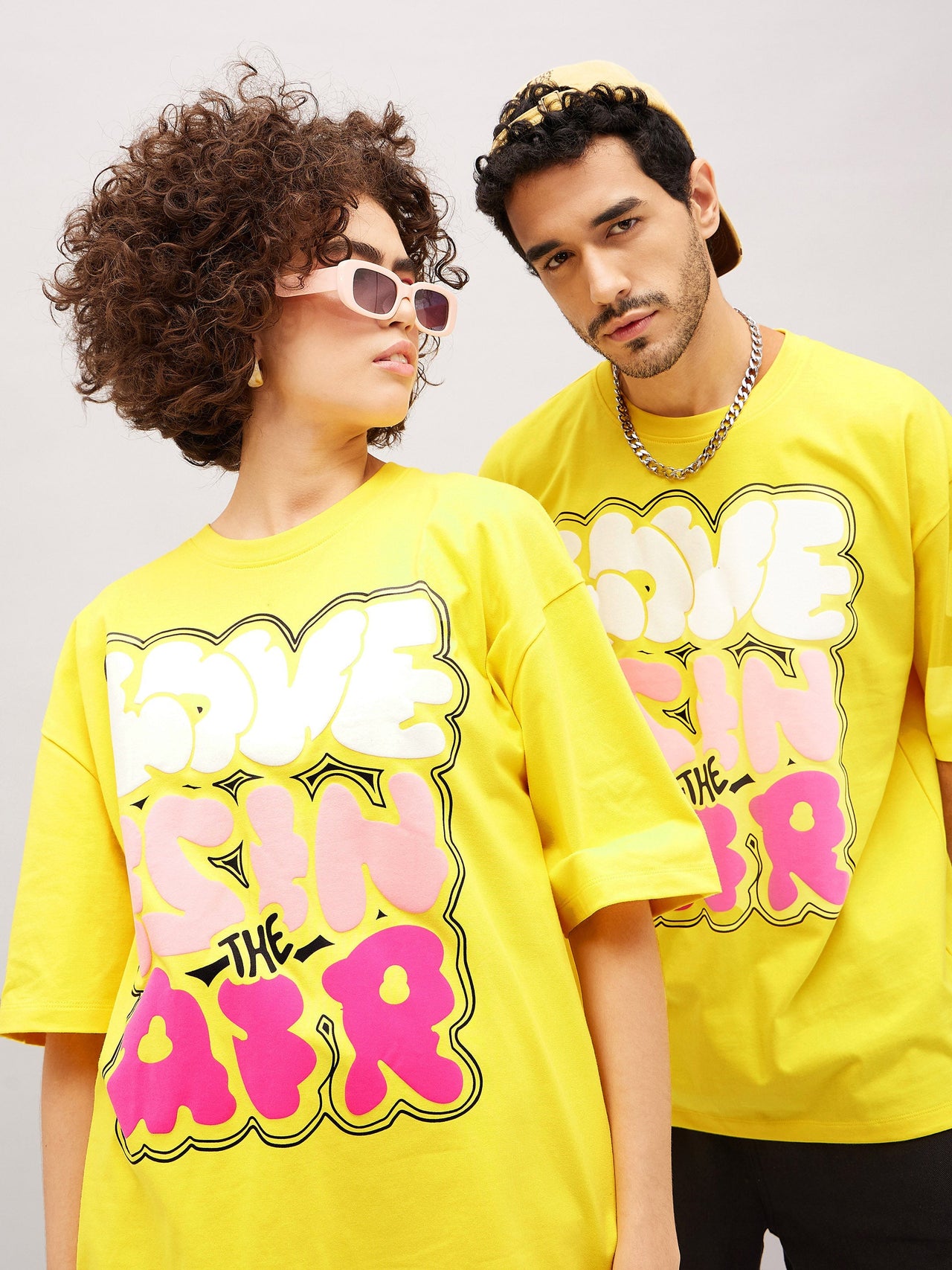 Lyush Yellow LOVE AIR Oversized T-Shirt - Distacart