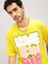 Thumbnail for Lyush Yellow LOVE AIR Oversized T-Shirt - Distacart