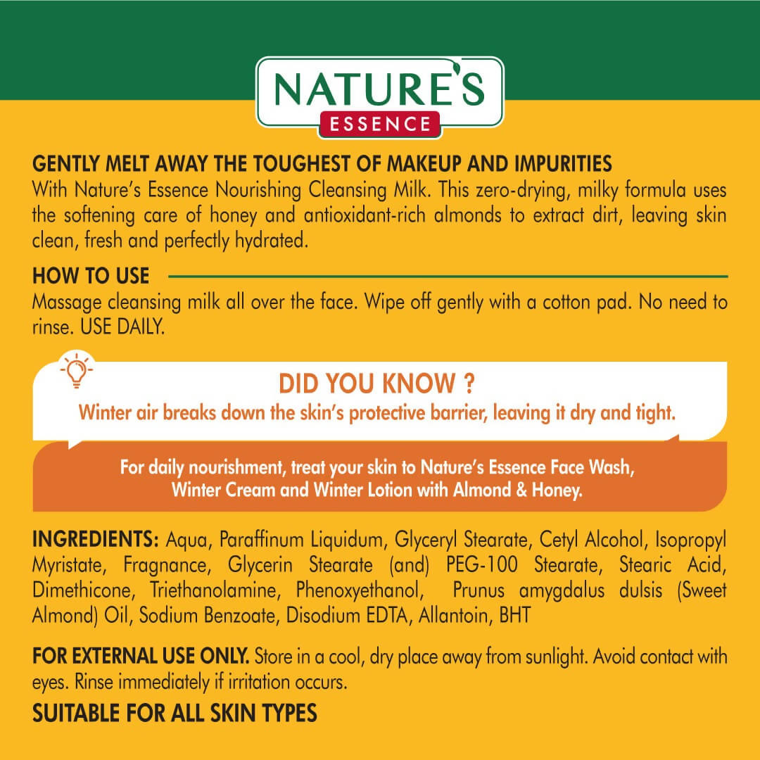 Nature's Essence Nourishing Cleansing Milk (Almond & Honey) - Distacart