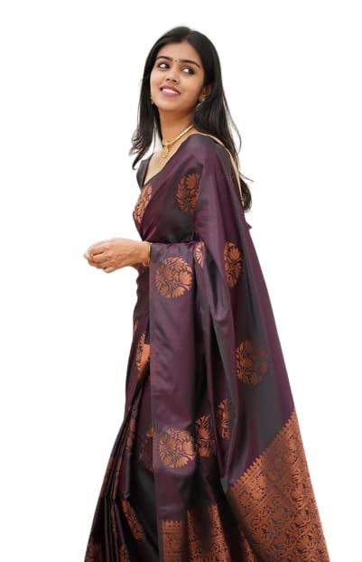 Vamika Purple Banarasi Jacquard Weaving Saree - Distacart