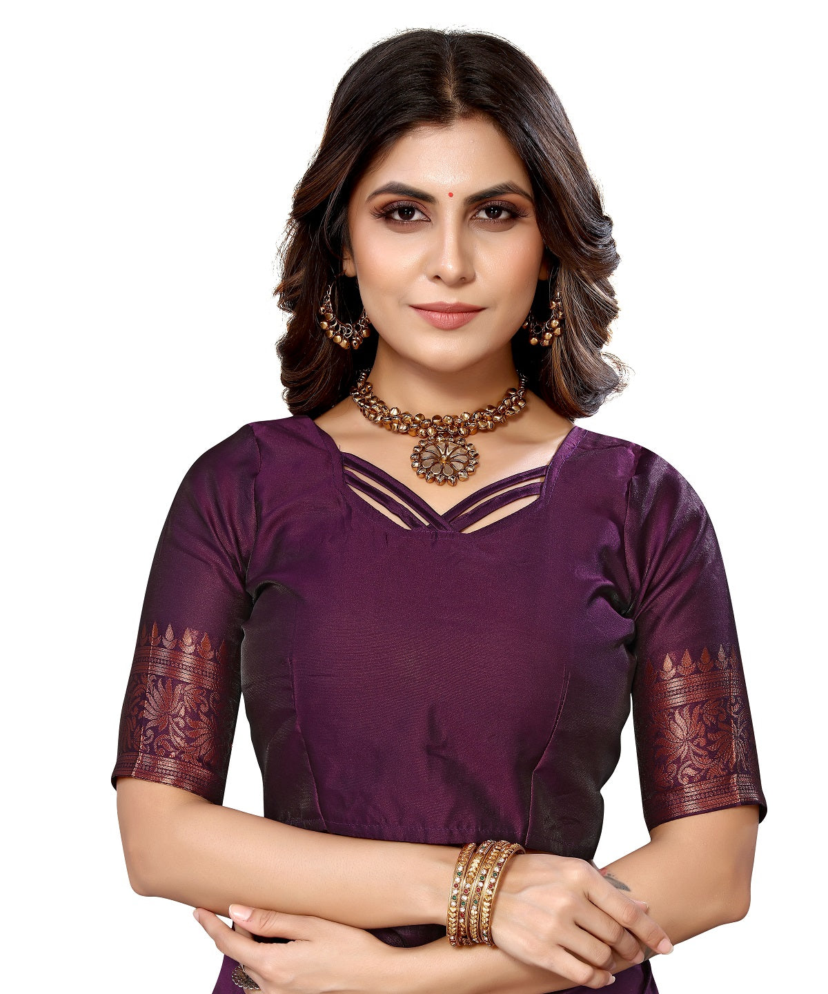 Vamika Purple Banarasi Jacquard Weaving Saree - Distacart