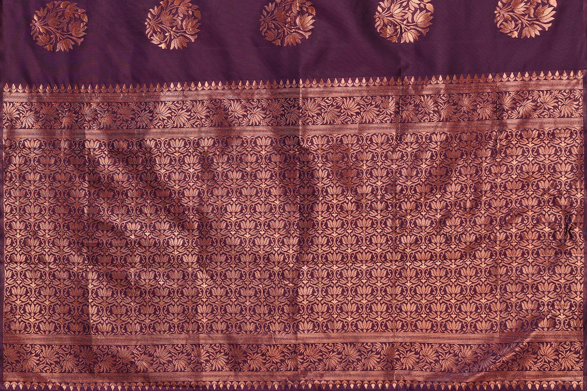 Vamika Purple Banarasi Jacquard Weaving Saree - Distacart