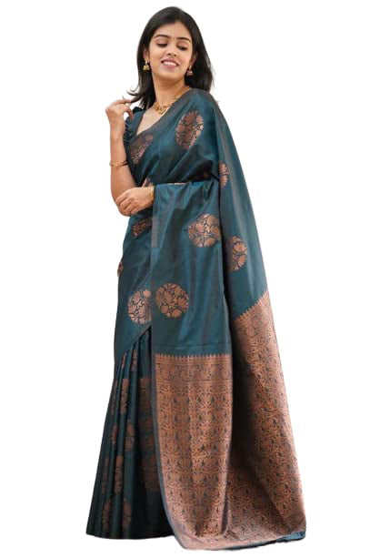 Vamika Rama Banarasi Jacquard Weaving Saree - Distacart