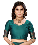 Thumbnail for Vamika Rama Banarasi Jacquard Weaving Saree - Distacart