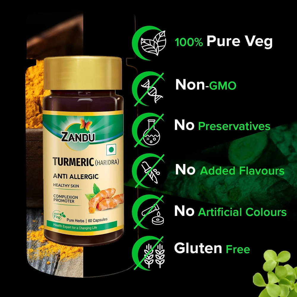 Buy Zandu Turmeric (Haridra) Anti Allergic Capsules Online at Best