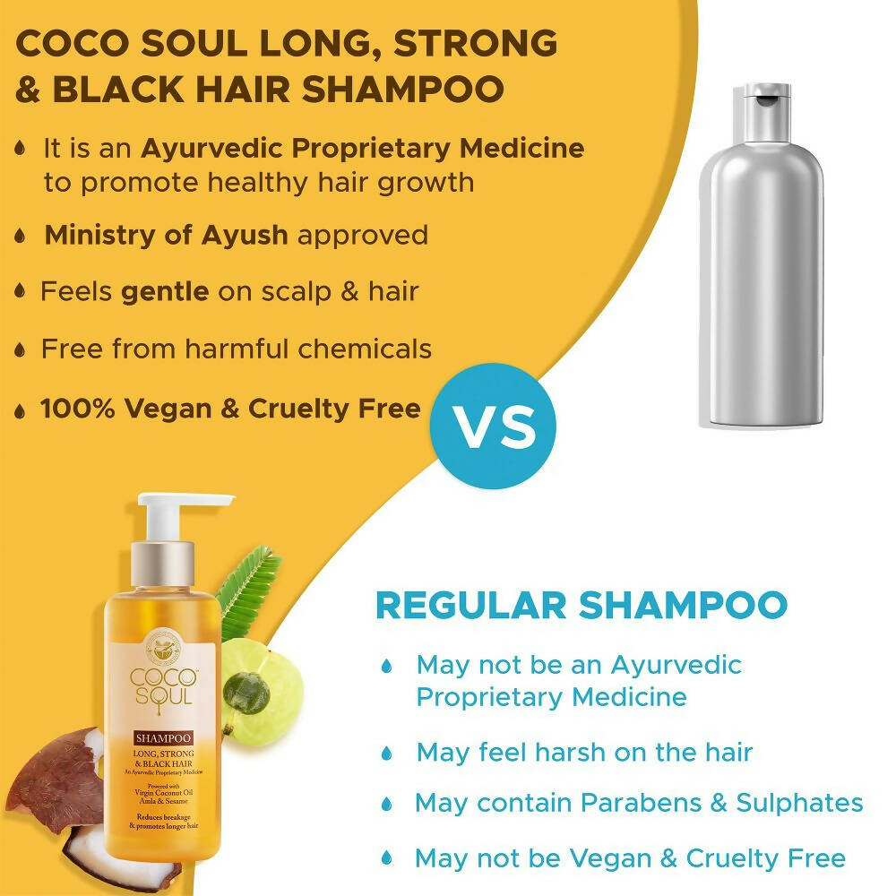 Coco Soul Long, Strong & Black Shampoo - Distacart