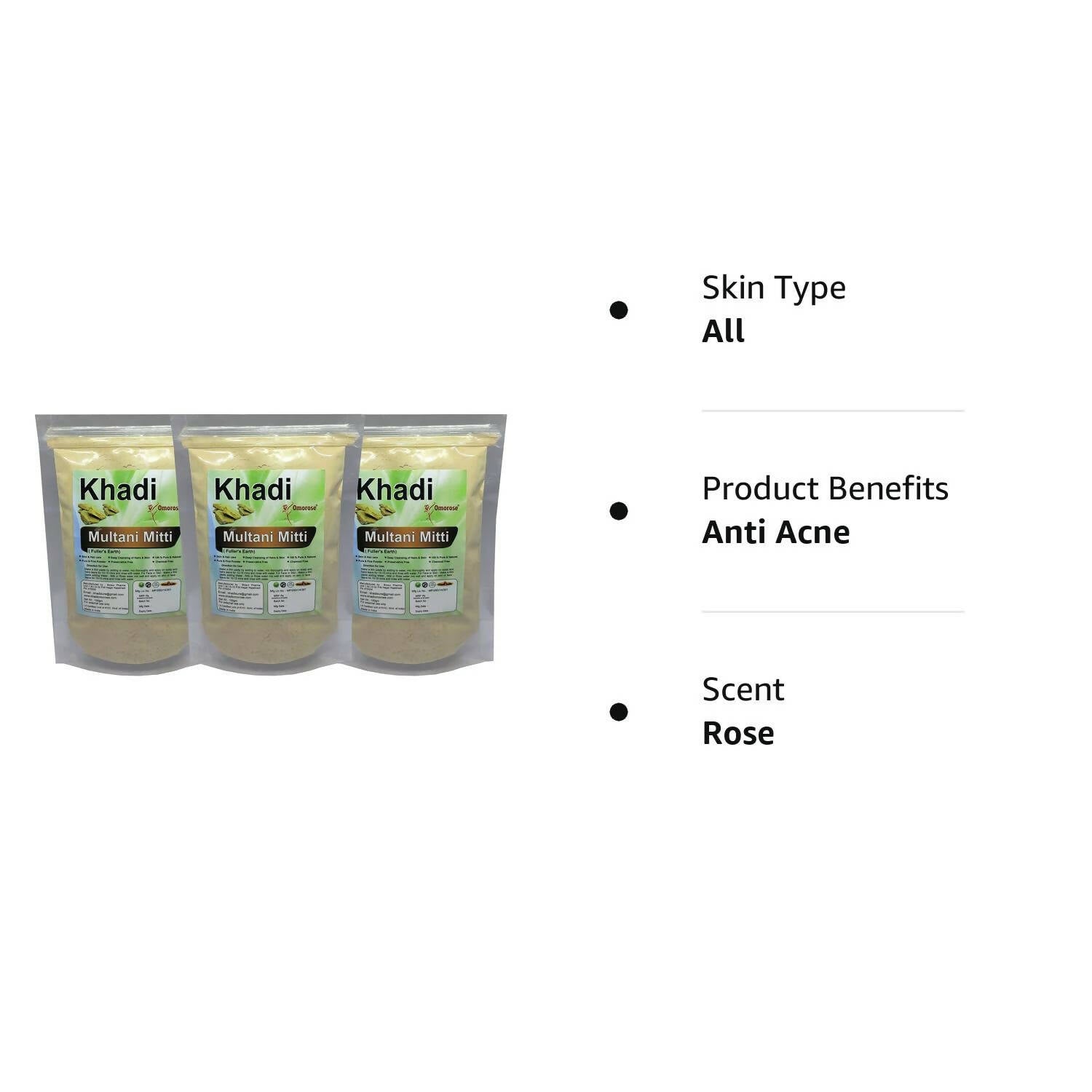 Khadi Omorose Multani Mitti Powder - Distacart