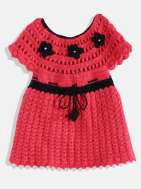 Thumbnail for ChutPut Hand knitted Crochet Wool Queen Dress - Pink - Distacart