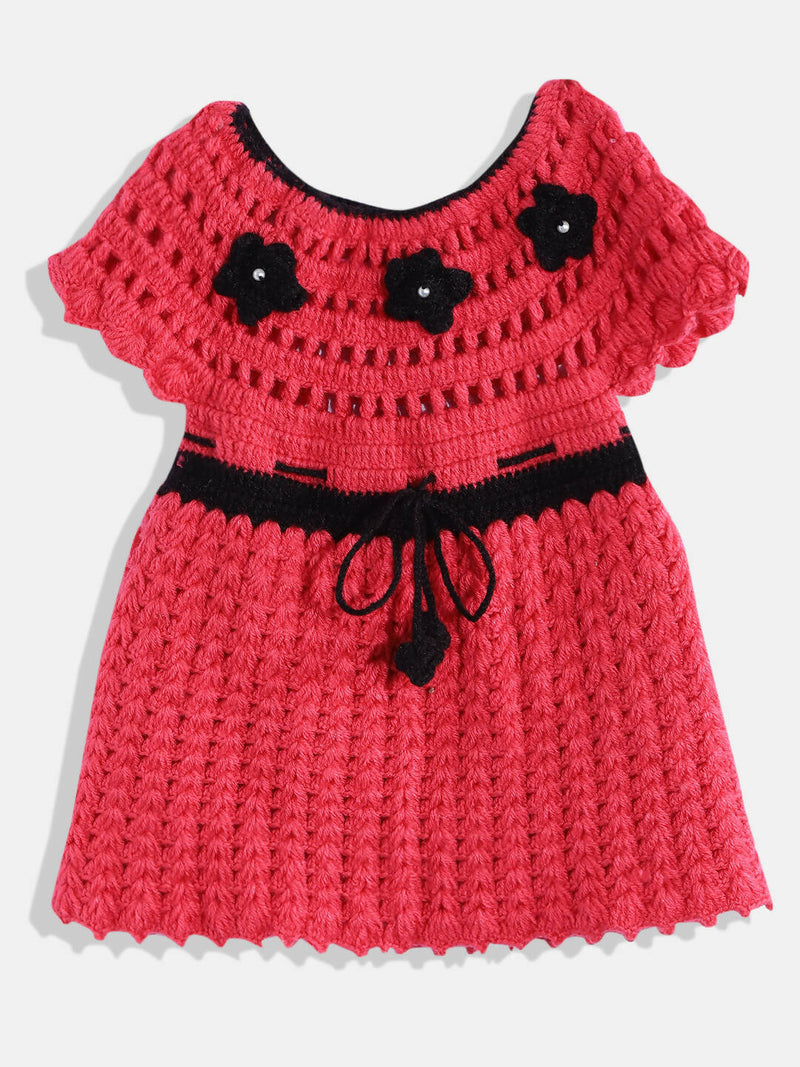 ChutPut Hand knitted Crochet Wool Queen Dress - Pink - Distacart