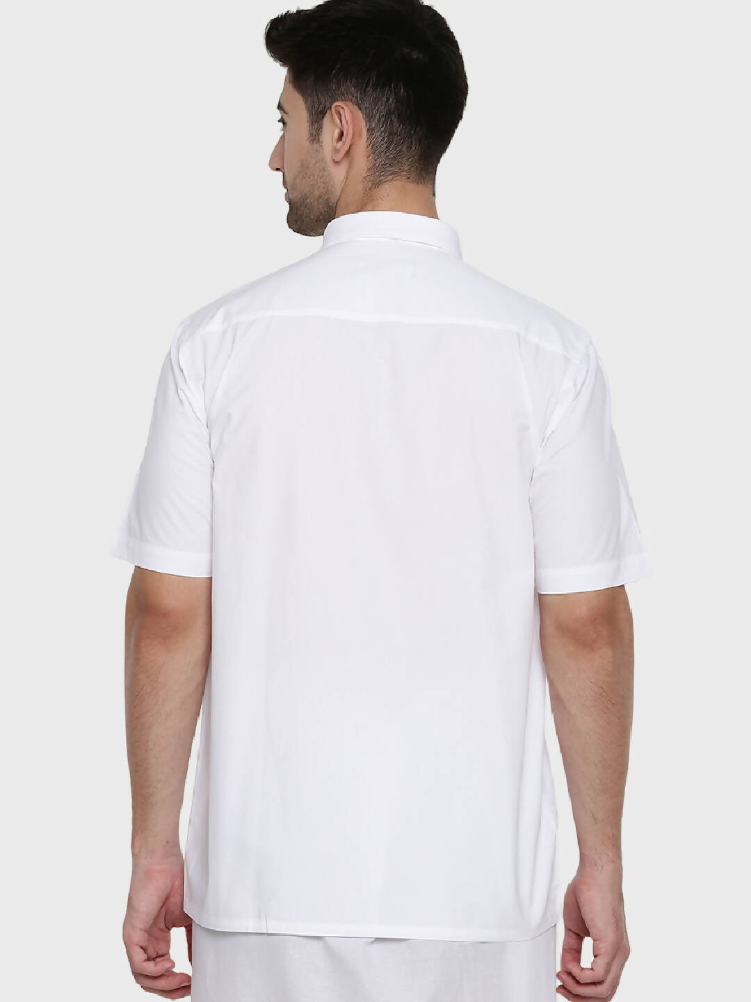 Ramraj Cotton Mens Half Sleeve Formal Poly Cotton White Shirt - Distacart