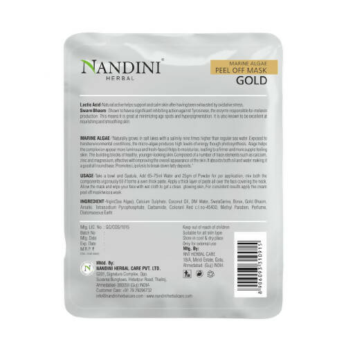 Nandini Herbal Marine Algae Peel Off Mask Gold - Distacart