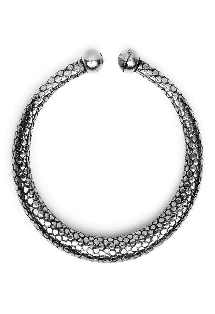 Mominos Fashion Kamal Johar Oxidised Silver Plain Kadiyam Anklets