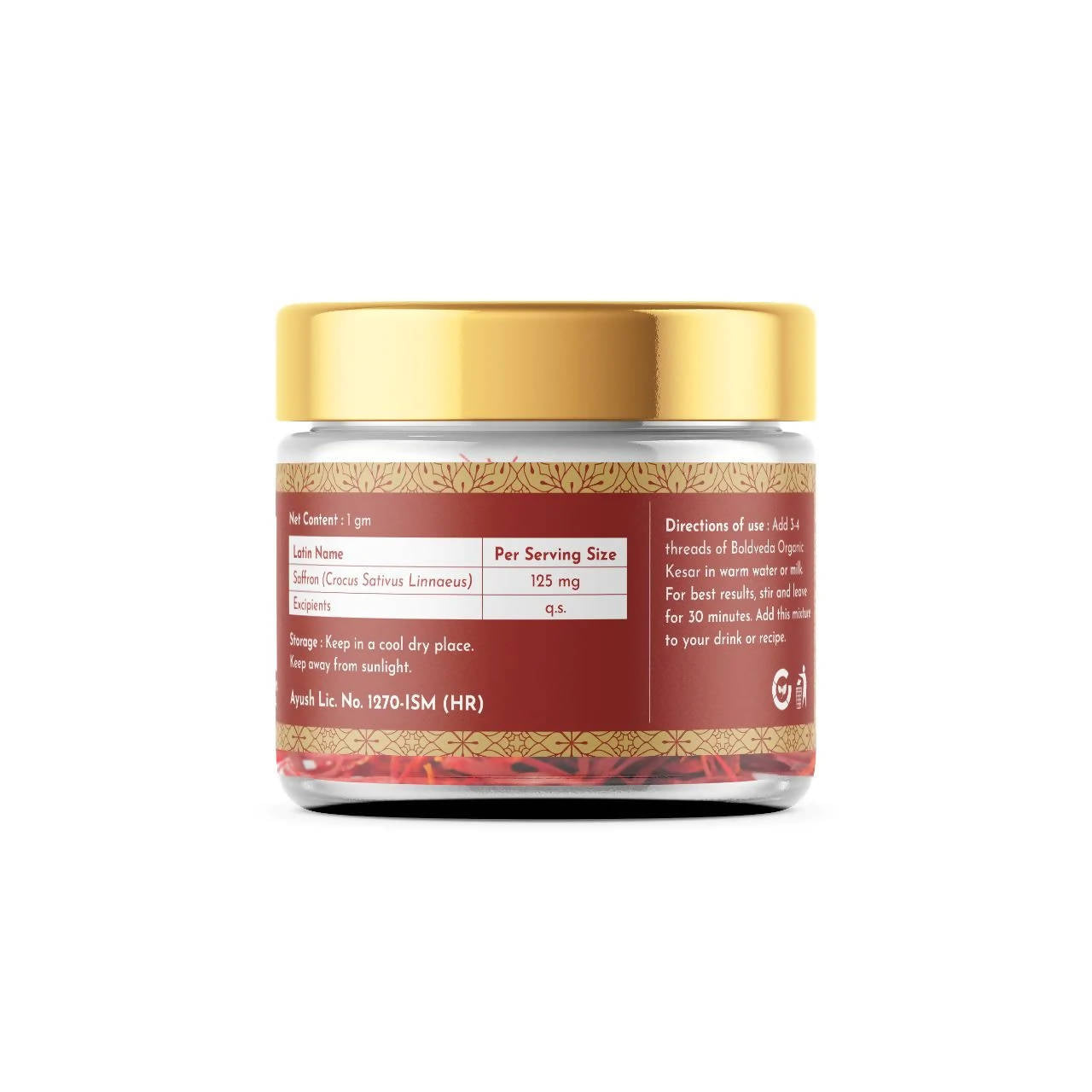 Boldveda Organic Kesar Kashmiri Saffron Threads - Distacart