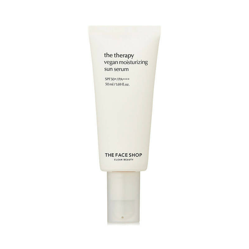 The Face Shop The Therapy Vegan Moisturizing Sun Serum SPF 50+ - Distacart