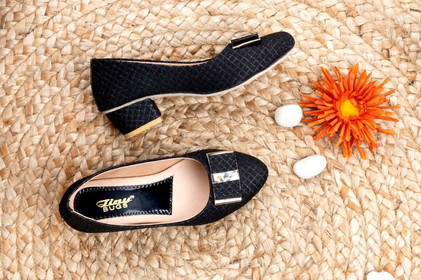 Tiny Bugs Girls Party Wear Ballerinas - Black - Distacart