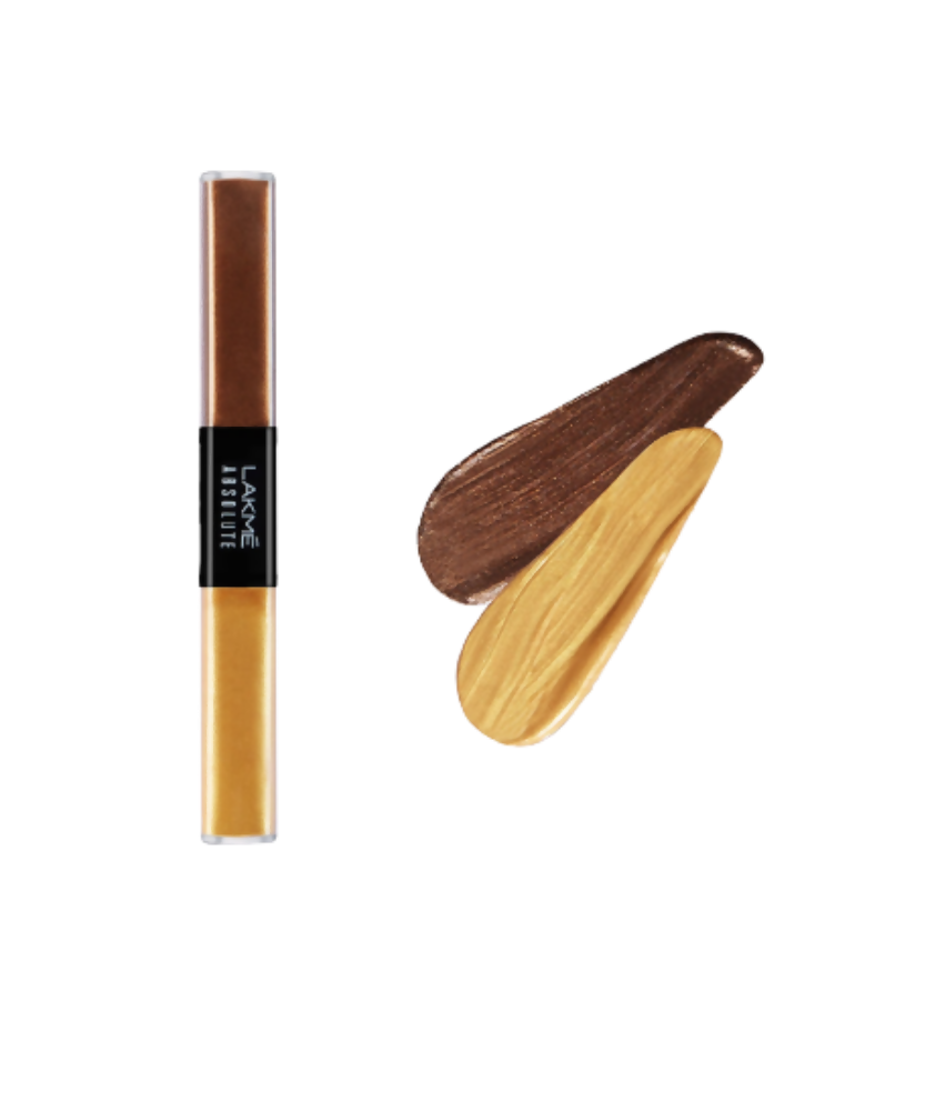 Lakme Absolute Explore Liquid Eye Shadow - Blackstar Gold & Karat Gold - Distacart