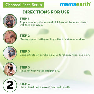 Mamaearth Charcoal Face Scrub For Deep Exfoliation How to use