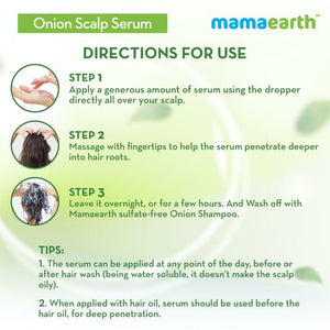 Direction for Use Mamaearth Onion Scalp Serum For Healthy Hair Growth