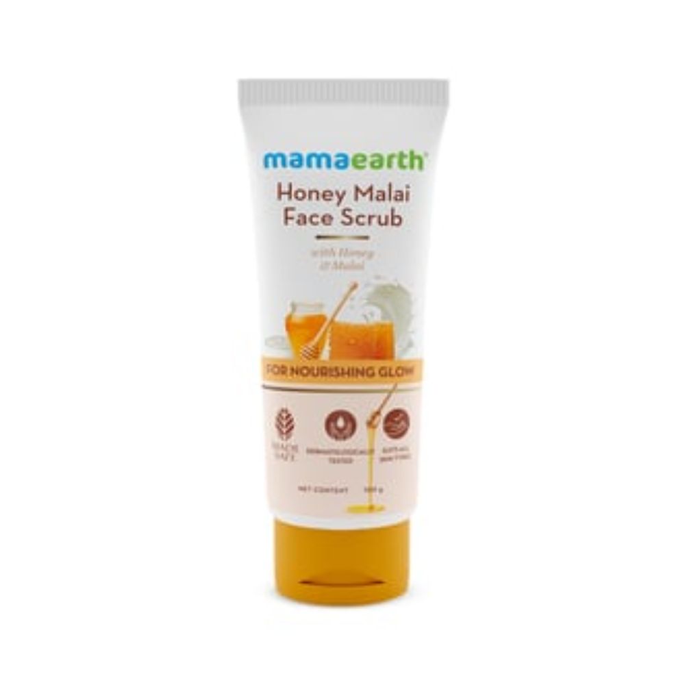 Mamaearth Honey Malai Face Scrub For Nourishing Glow - Distacart