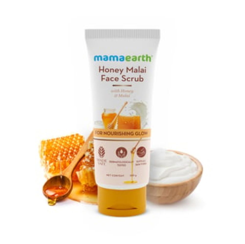 Mamaearth Honey Malai Face Scrub For Nourishing Glow - Distacart
