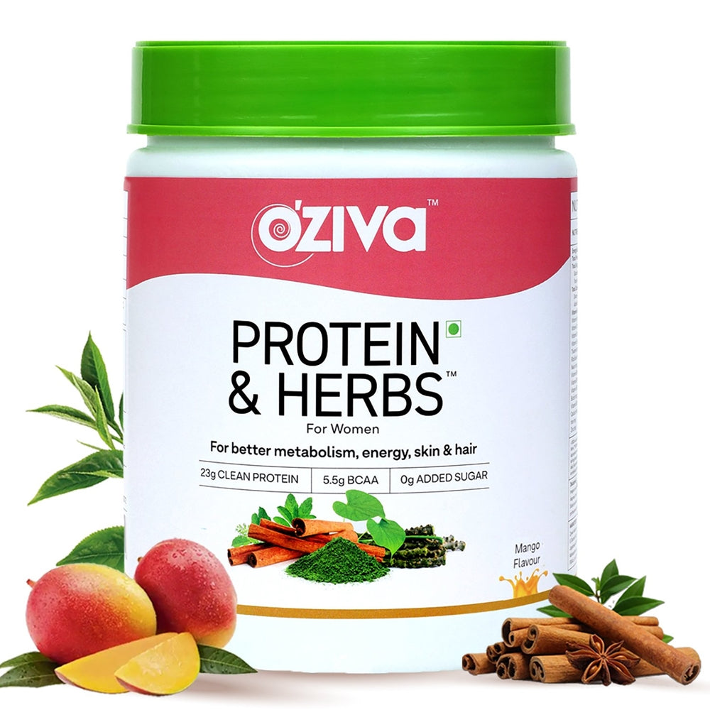 OZiva Protein & Herbs For Women Mango 16 serving