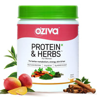 Thumbnail for OZiva Protein & Herbs For Women Mango 16 serving