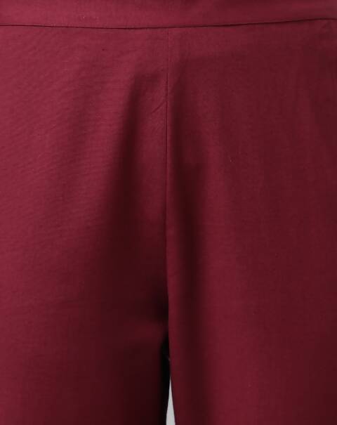 FIORRA Women's Maroon Rayon Silk A-Line Kurta Set - Distacart