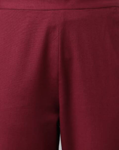 FIORRA Women's Maroon Rayon Silk A-Line Kurta Set - Distacart
