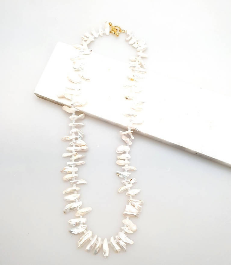 Bling Accessories Baroque Pearl Glass Long T Bar Necklace - Distacart