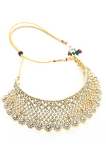 Thumbnail for Mominos Fashion Johar Kamal Traditional Rajwadi Design Heavy Golden Colour Necklace Set - Distacart