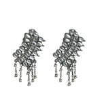Thumbnail for Mominos Fashion Johar Kamal Oxidised Silver-Plated Brass Finish Kundan Necklace For Women (Silver) - Distacart