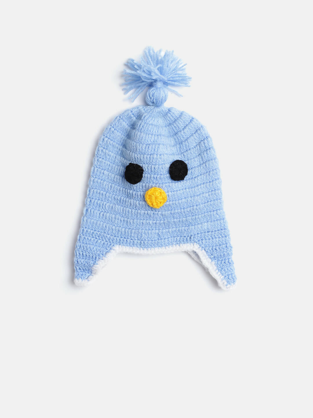 Chutput Kids Woollen Hand Knitted Bird Face Detailed Cap - Blue - Distacart