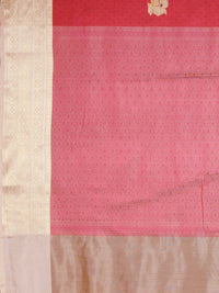 Thumbnail for Kalamandir Floral Peach Silk Blend Saree