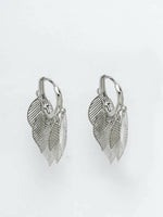 Thumbnail for NVR Women Gold-Toned Leaf Shaped Drop Earrings - Distacart