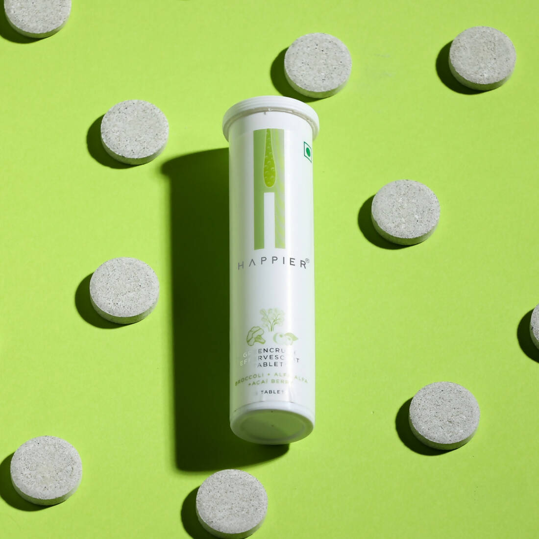Happier Greencrush Effervescent Tablets - Distacart