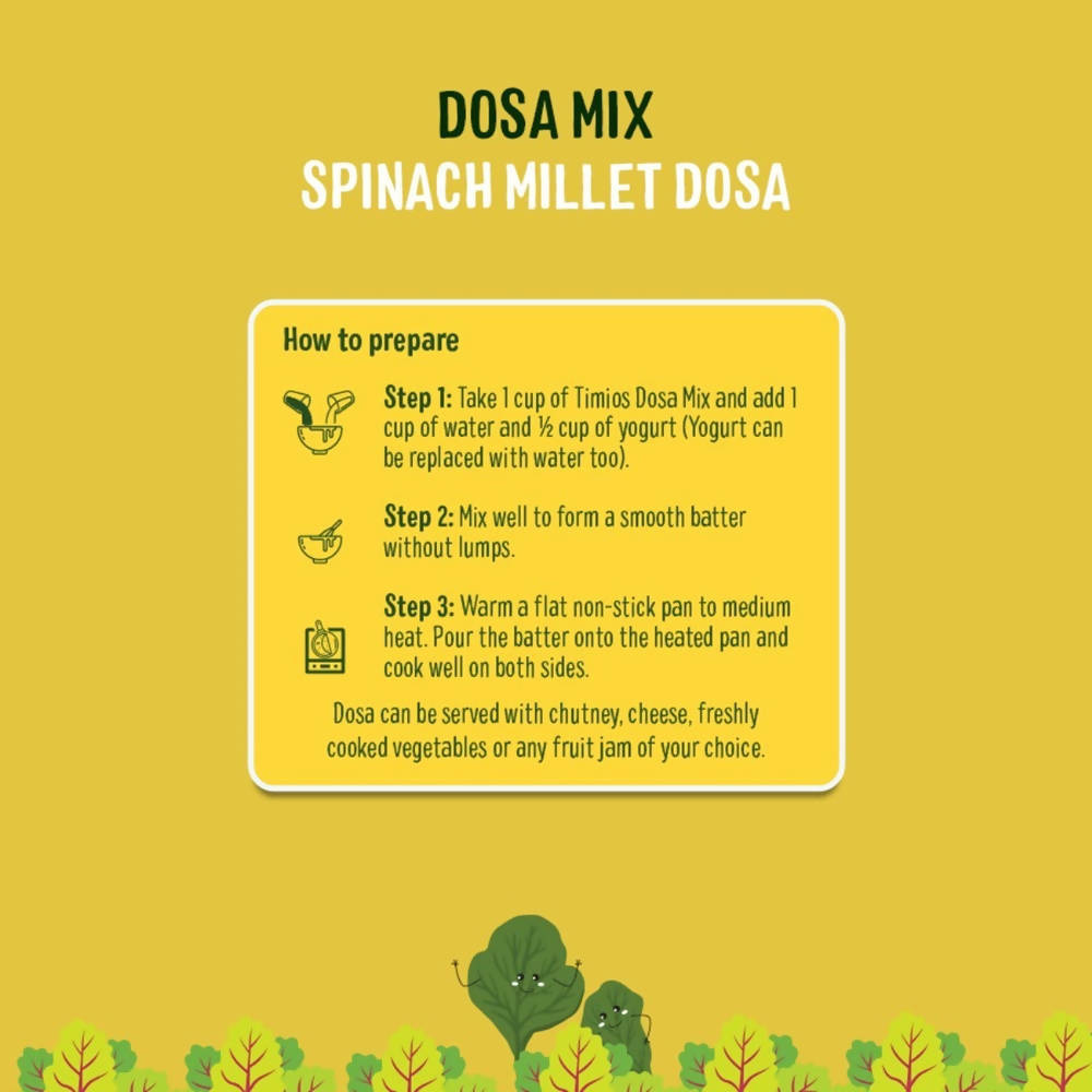 Timios Organic Millet Spinach Dosa Mix How To Prepare