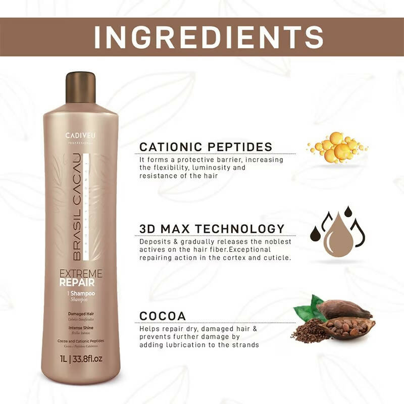 Cadiveu Brasil Cacau Extreme Repair Shampoo - Distacart